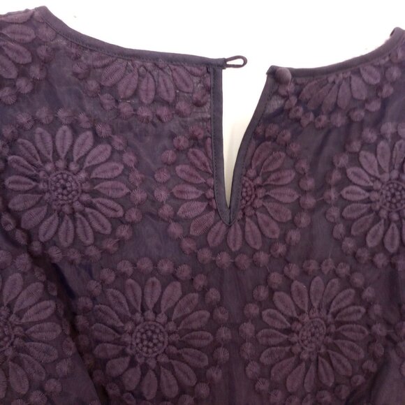 Boden Navy Sheer Embroidered Floral Overlay Sheath Dress - Picture 8 of 11